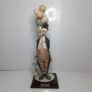 Vintage Giuseppe Armani The Pensive Clown w/Balloons Figure Signed Tags